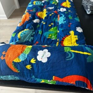 Dinosaur Print Nap Mat - Navy Blue